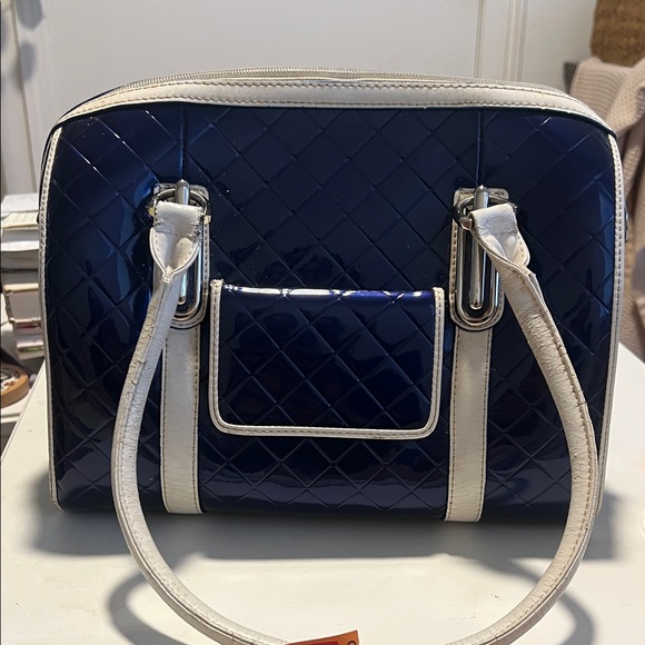 Bravo Beverly Hills Navy and White Quilted Bag